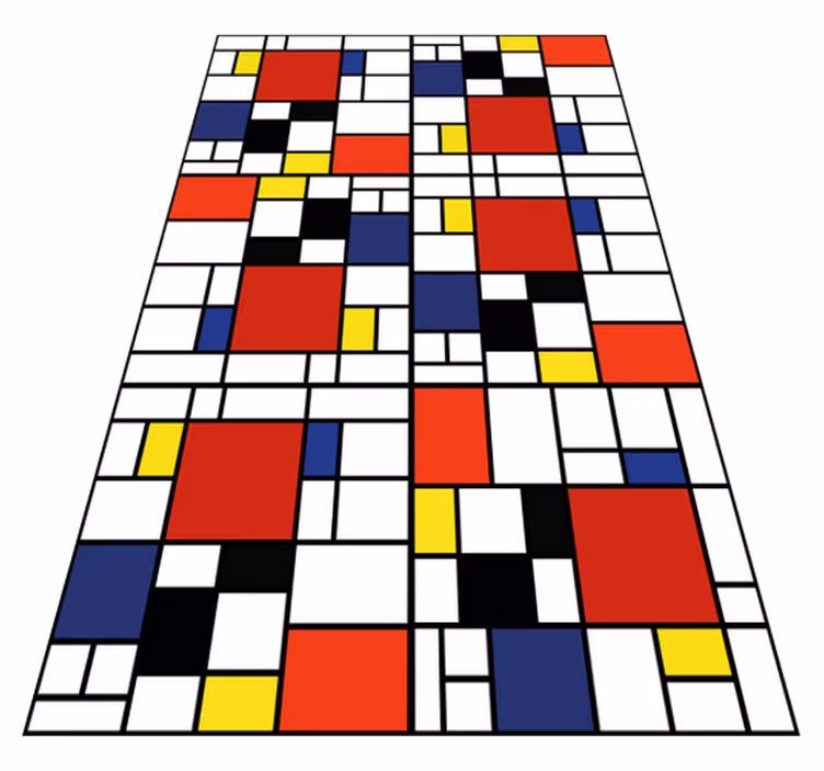 Modern vinyl carpet in abstract color blocks - TenStickers