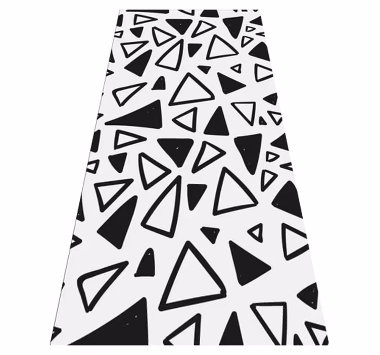Texture vinyl carpet geometric black and white triangles - TenStickers