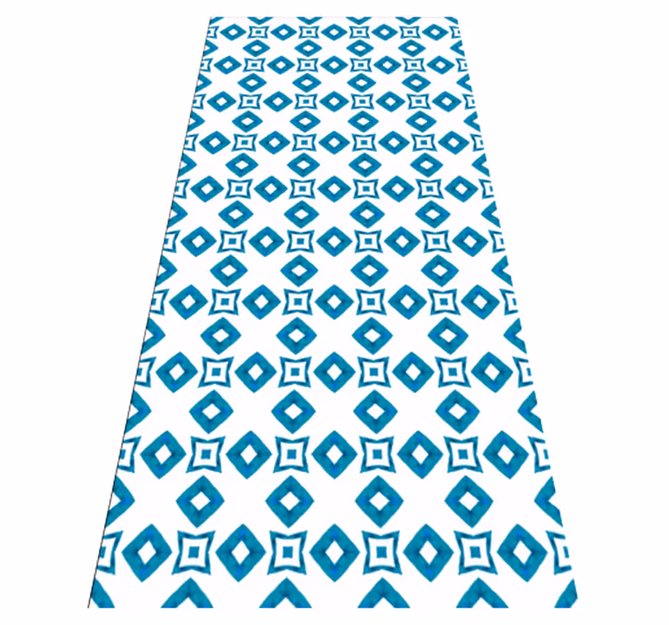 Texture vinyl carpet geometric blue diamond design - TenStickers