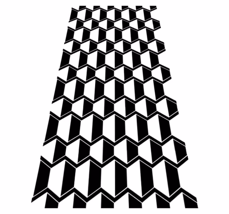 Texture vinyl carpet in cosmopolitan black white hexagons - TenStickers