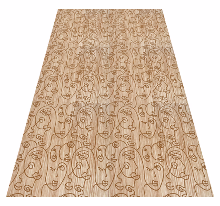 Texture vinyl carpet featuring abstract beige women - TenStickers