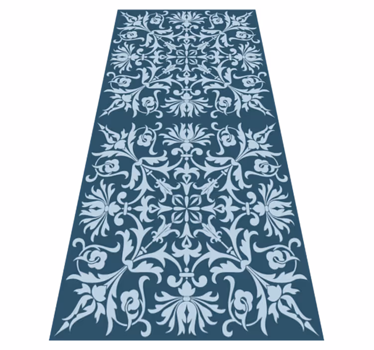 Vintage vinyl carpet in french provincial blue design - TenStickers