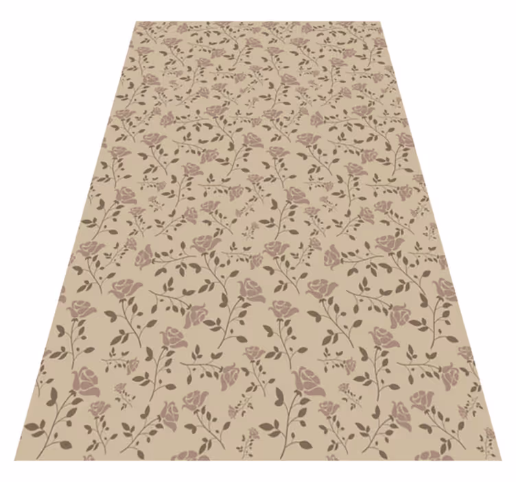 Vintage vinyl carpet in brown vintage rose pattern - TenStickers