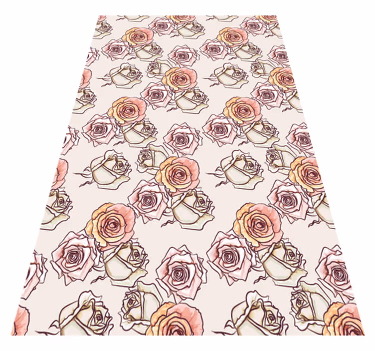 Vintage vinyl carpet roses pattern english style - TenStickers