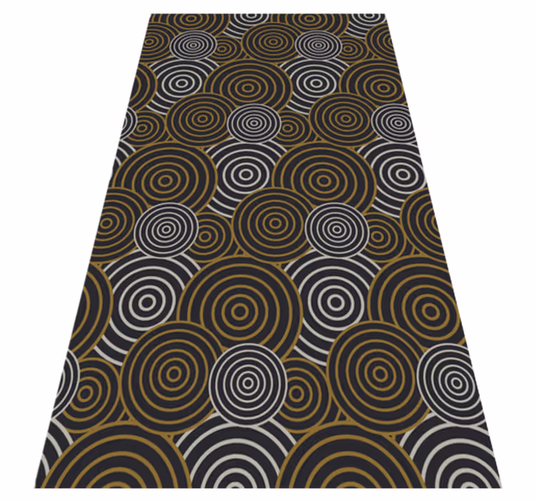 Vintage vinyl carpet with circular line patterns - TenStickers