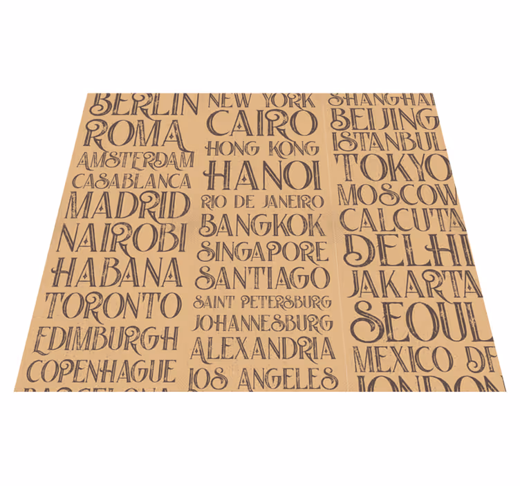 Custom vinyl carpet world cities design - TenStickers