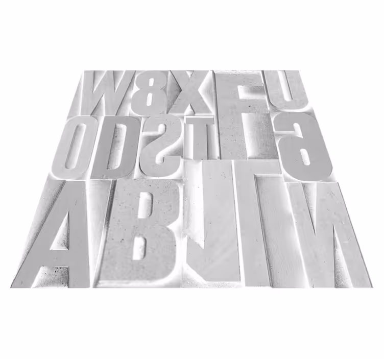 Custom vinyl carpet 3d grey letters - TenStickers