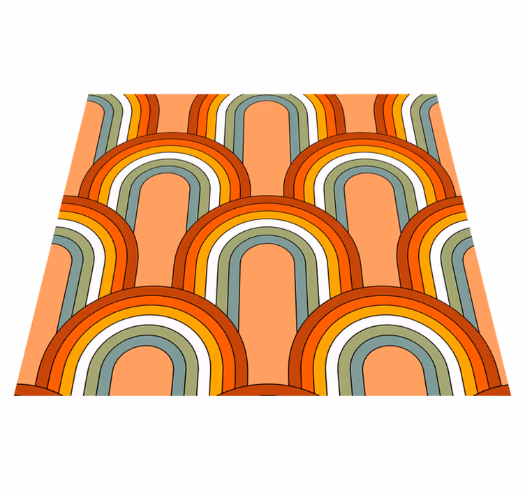 Vintage vinyl carpet with 70s rainbow design - TenStickers