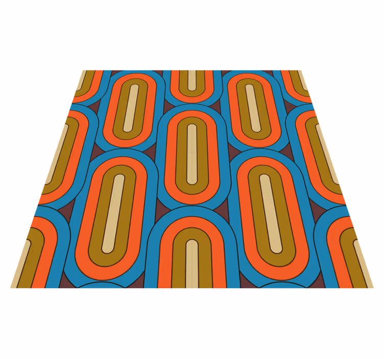 Vintage vinyl carpet retro round blue - TenStickers