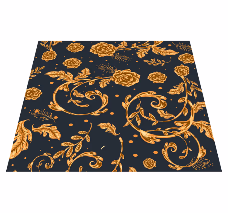 Vintage vinyl carpet - golden leaf wallpaper - TenStickers