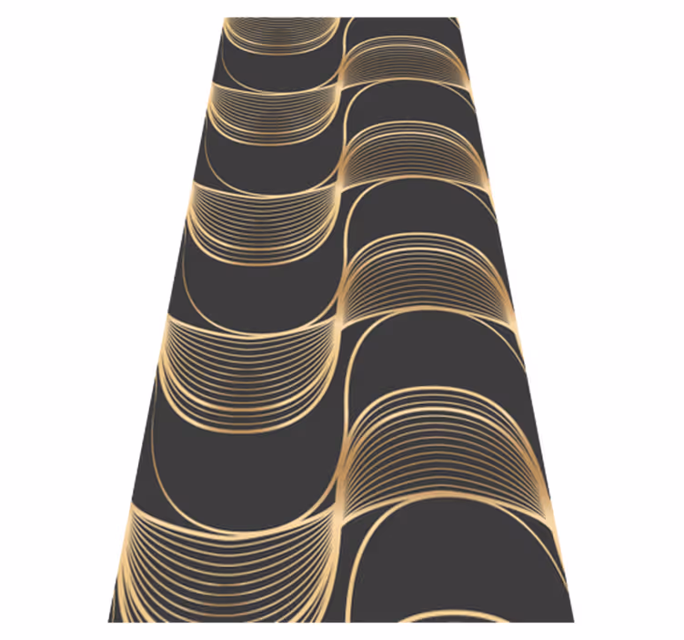 Vintage vinyl carpet with golden wave pattern - TenStickers