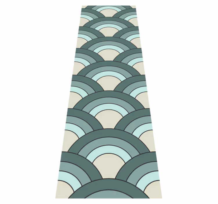 Vintage vinyl carpet with blue shaded scales pattern - TenStickers