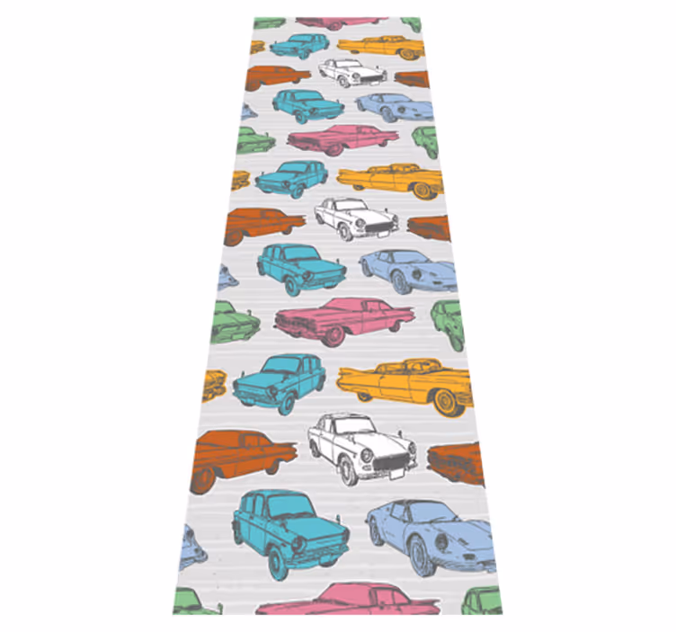 Vintage vinyl carpet colorful classic cars design - TenStickers