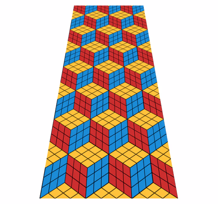 Vintage vinyl carpet rubik's cube original design - TenStickers