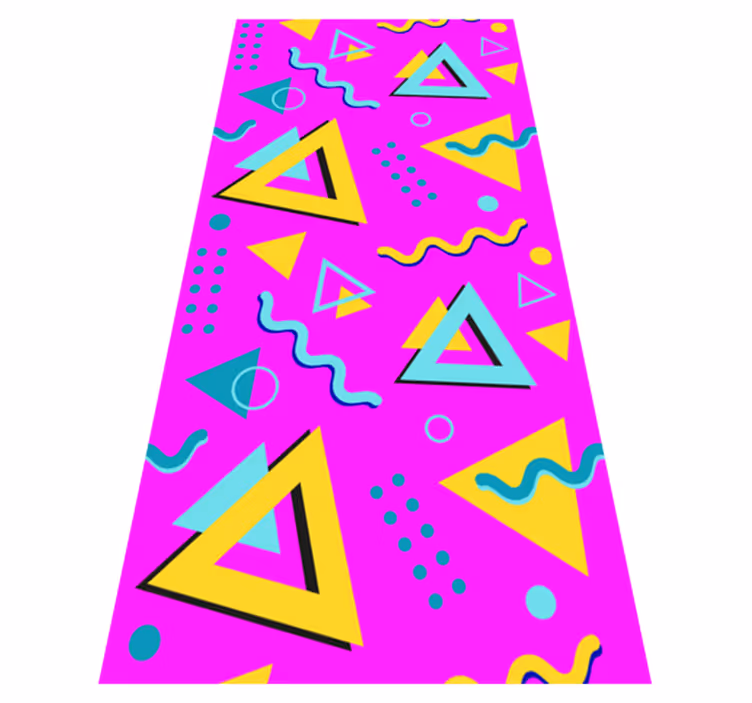 Vintage vinyl carpet memphis retro 80s geometric shapes - TenStickers