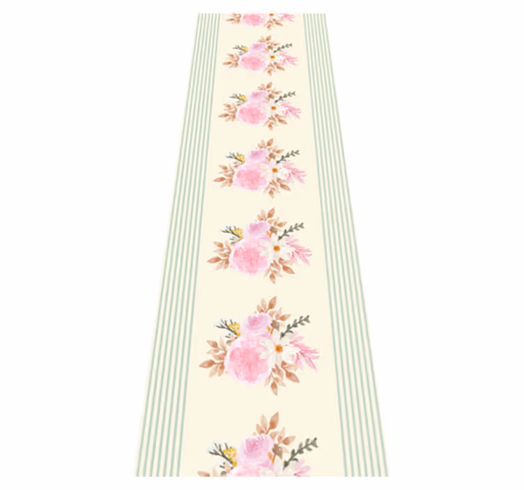 Vintage vinyl carpet french provincial stripe floral - TenStickers