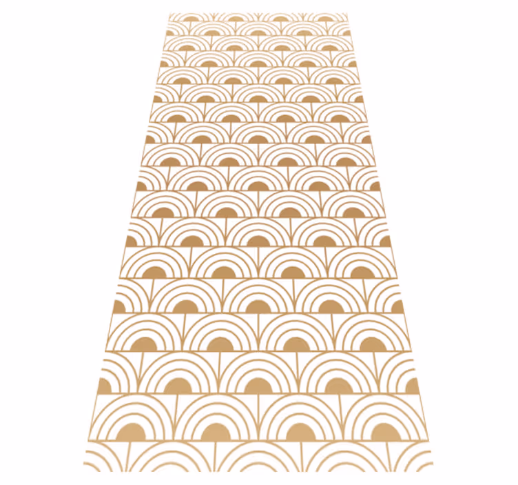 Vintage vinyl carpet with gold gradient arc design - TenStickers
