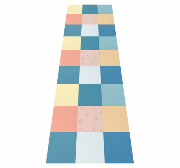 Vintage vinyl carpet with colorful retro patchwork - TenStickers