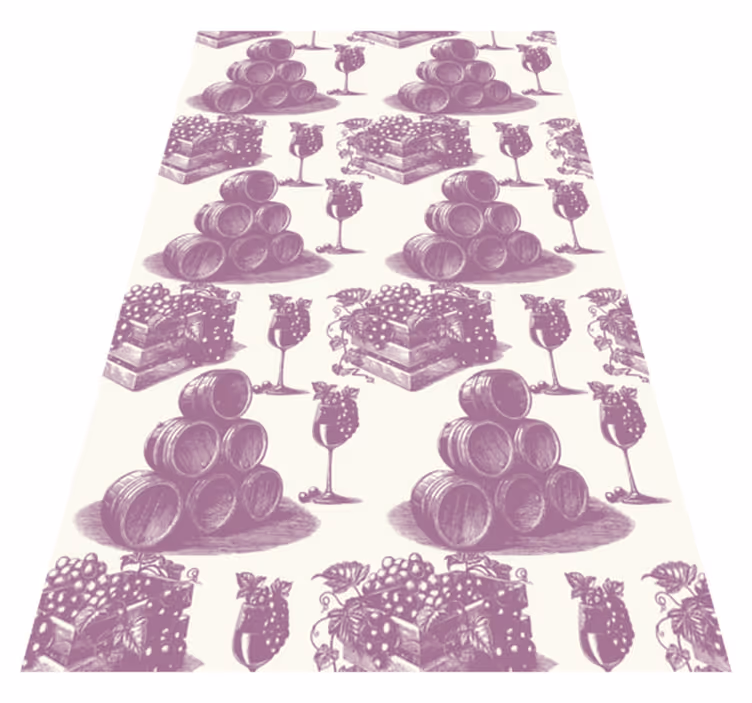 Vintage vinyl carpet french vintage pattern violet - TenStickers