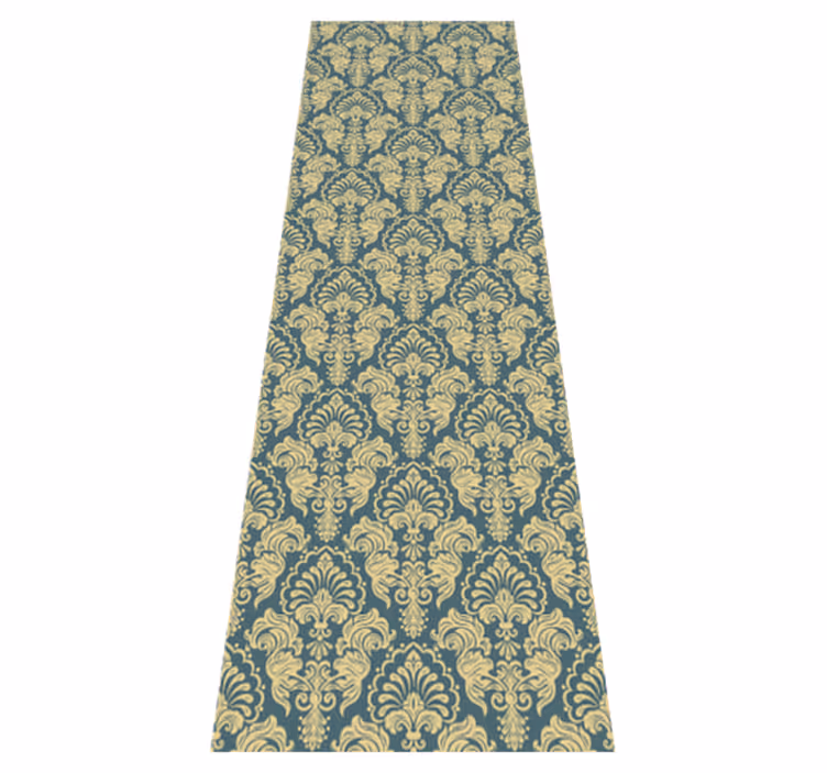 Vintage vinyl carpet in turquoise and yellow design - TenStickers