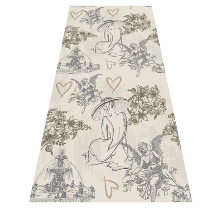 Vintage vinyl carpet with classic french romance pattern - TenStickers