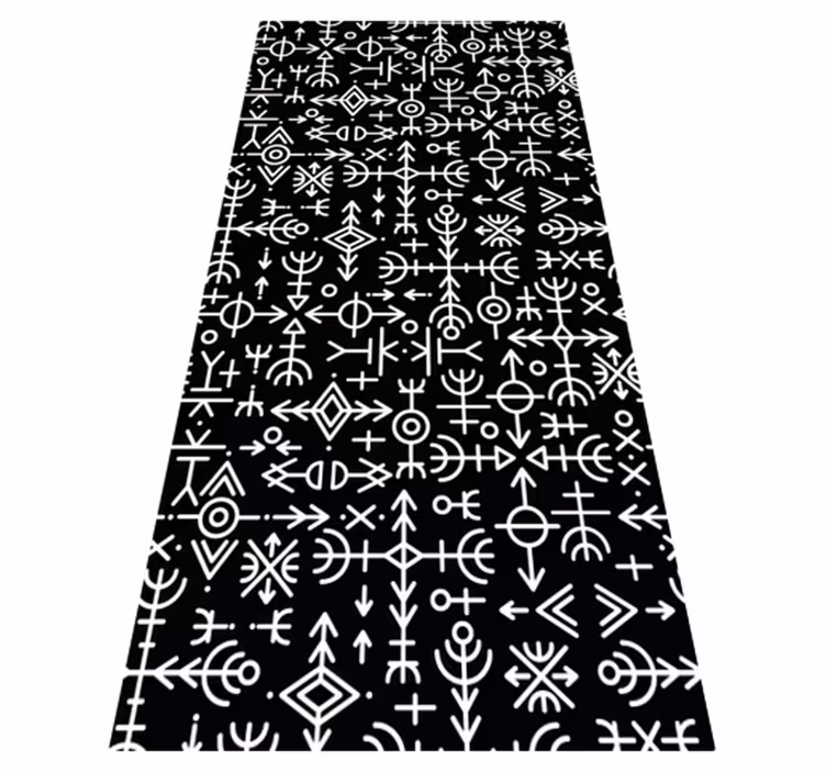 Vintage vinyl carpet with viking symbols design - TenStickers