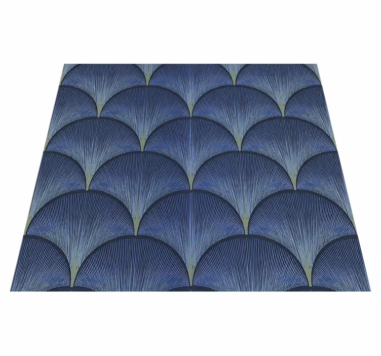 Vintage vinyl carpet 1920s art deco blue fans - TenStickers