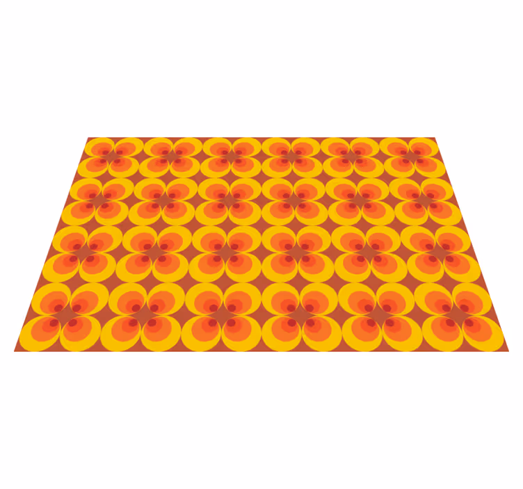 Vintage vinyl carpet 70s retro circles design - TenStickers