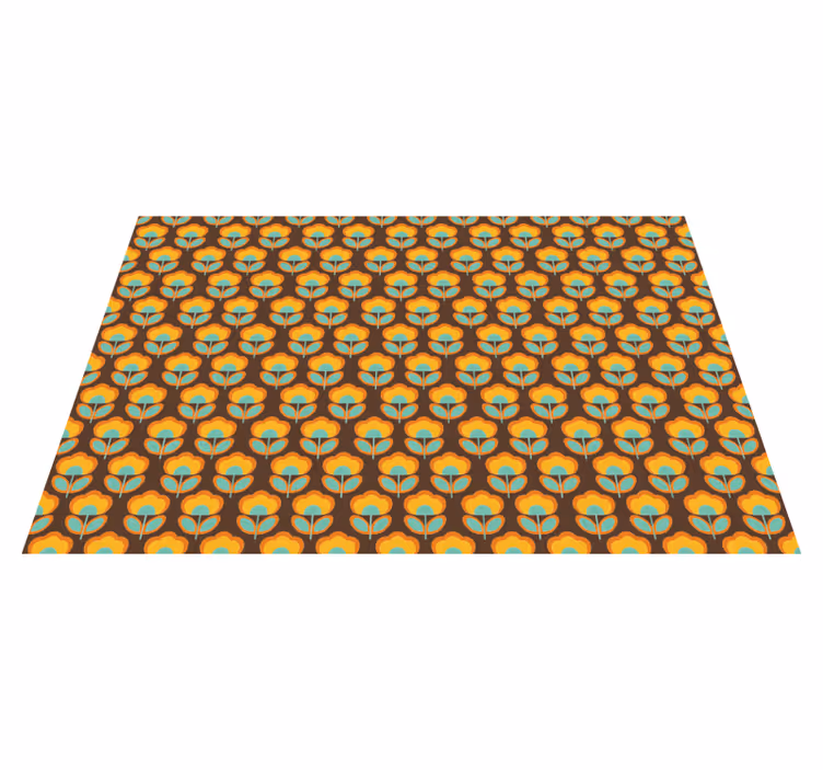 Vintage vinyl carpet 70s floral leaf design - TenStickers