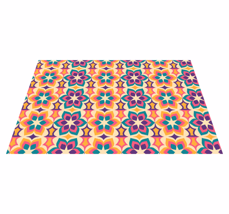 Vintage vinyl carpet with 70s floral design - TenStickers