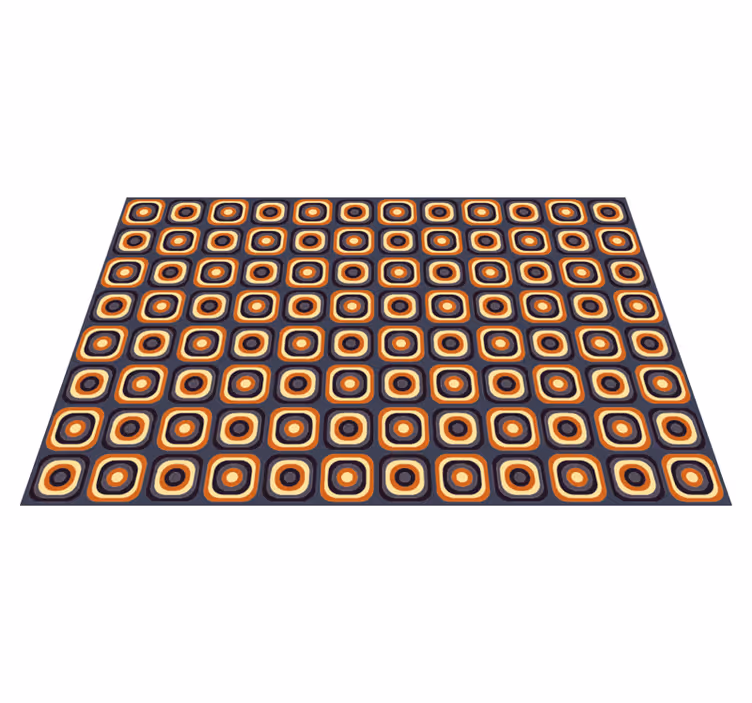 Vintage vinyl carpet 70s circle squares design - TenStickers