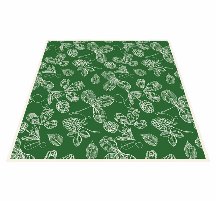 Vintage vinyl carpet green magnolia twig design - TenStickers
