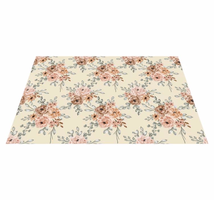 Vintage vinyl carpet romantic large rose painting - TenStickers