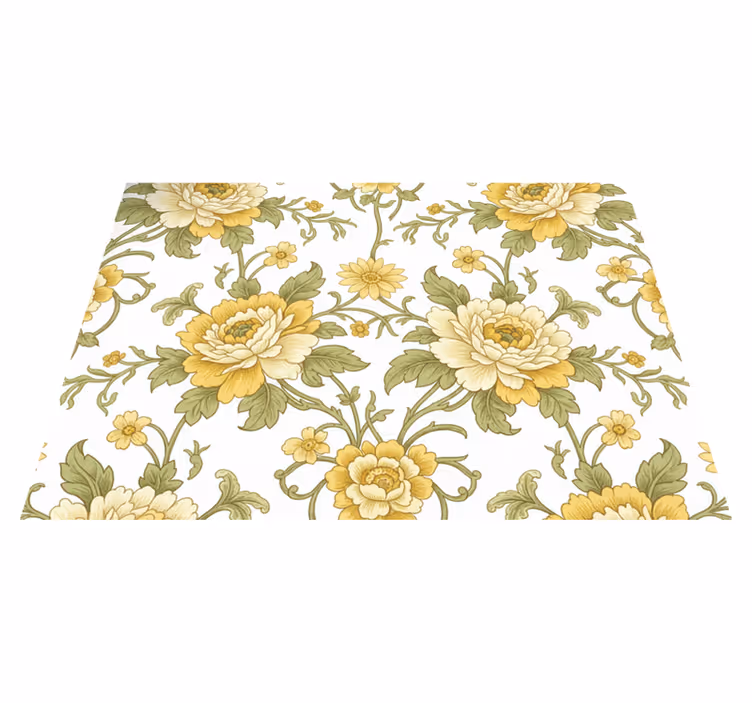 Vintage vinyl carpet with yellow floral design - TenStickers