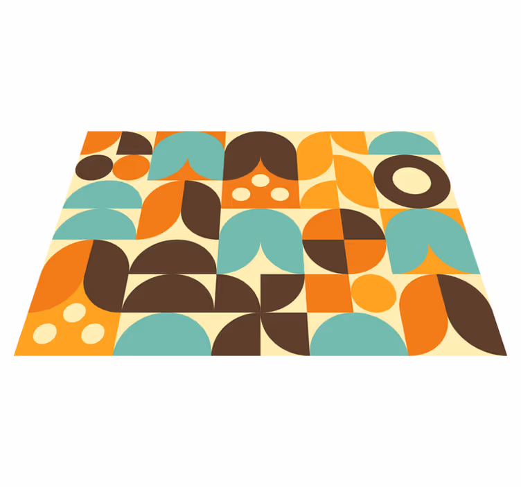 Vintage vinyl carpet geometric 70s abstract shapes - TenStickers
