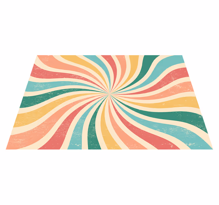Vintage vinyl carpet with vibrant retro burst design - TenStickers