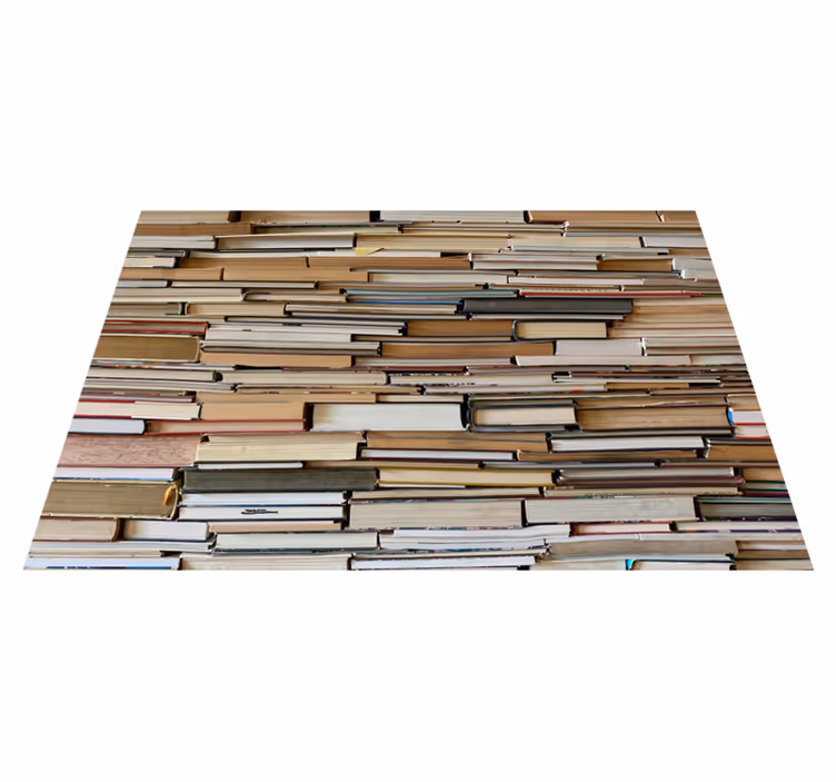Vintage vinyl carpet stacked books design - TenStickers