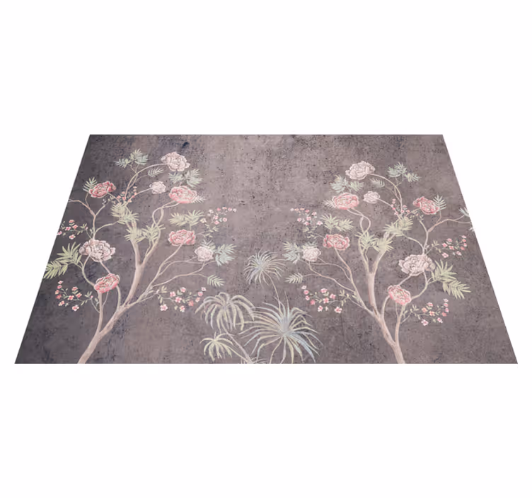 Vintage vinyl carpet with vintage style rose tree - TenStickers