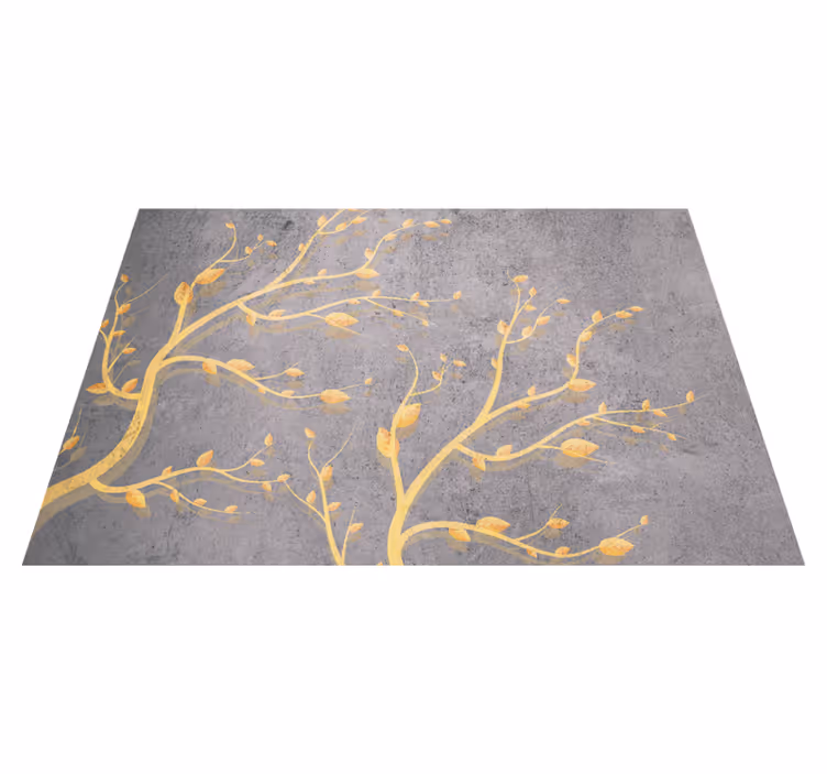 Vintage vinyl carpet with golden tree design - TenStickers