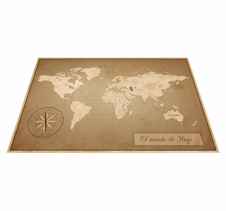 World map vinyl carpet with vintage world map design - TenStickers