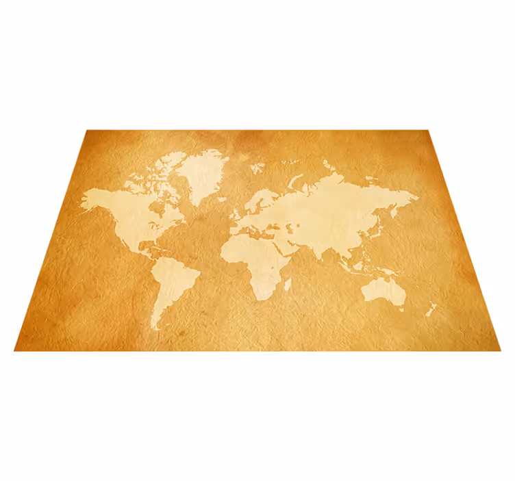 World map vinyl carpet vintage world map mural - TenStickers