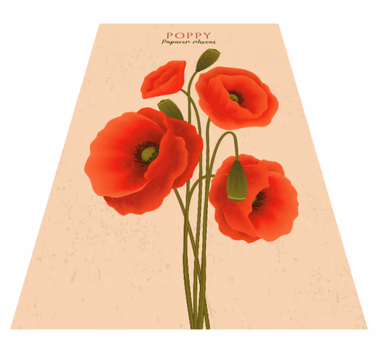 Poppies floral vinyl carpet - TenStickers