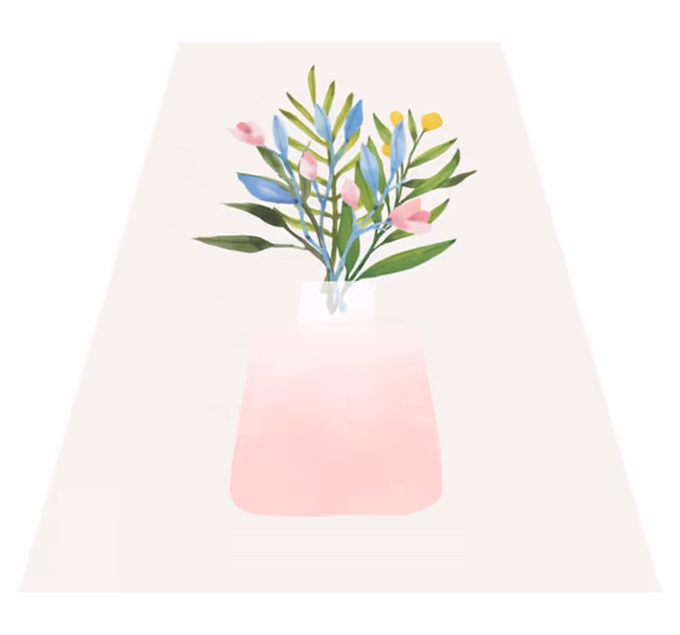 Floral vinyl carpet with potted flowers design - TenStickers