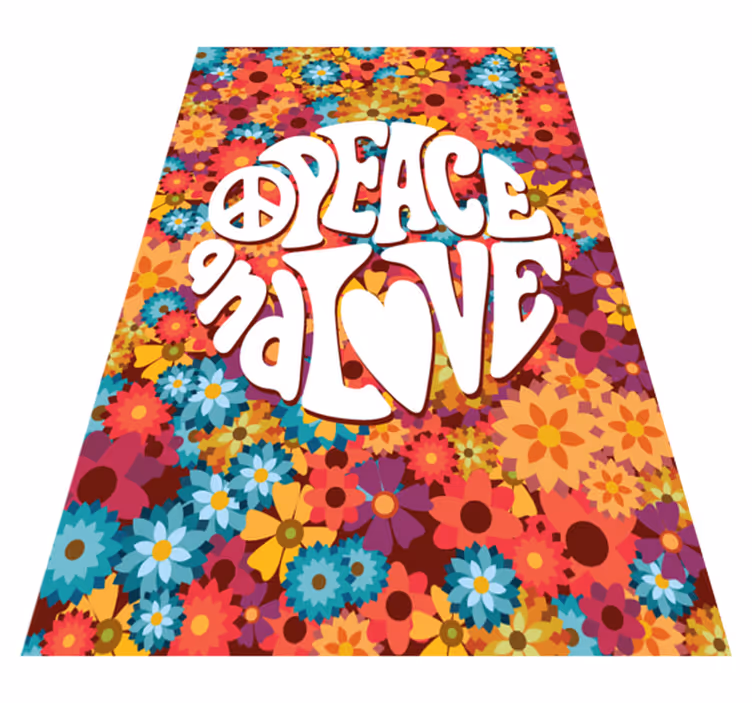 Floral vinyl carpet peace and love - TenStickers