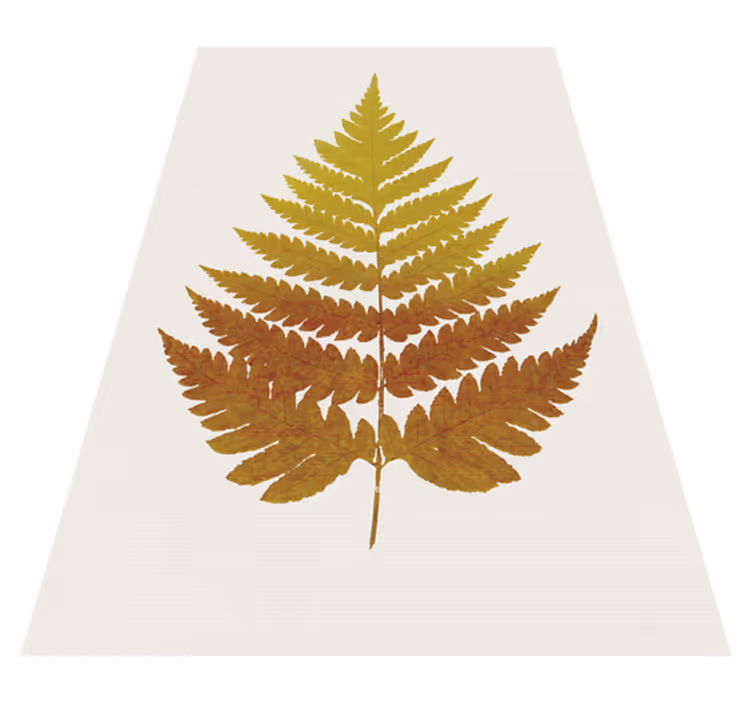 Floral vinyl carpet with golden fern leaf design - TenStickers