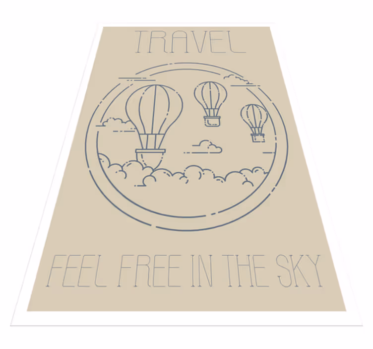 Custom vinyl carpet minimalist hot air balloon - TenStickers
