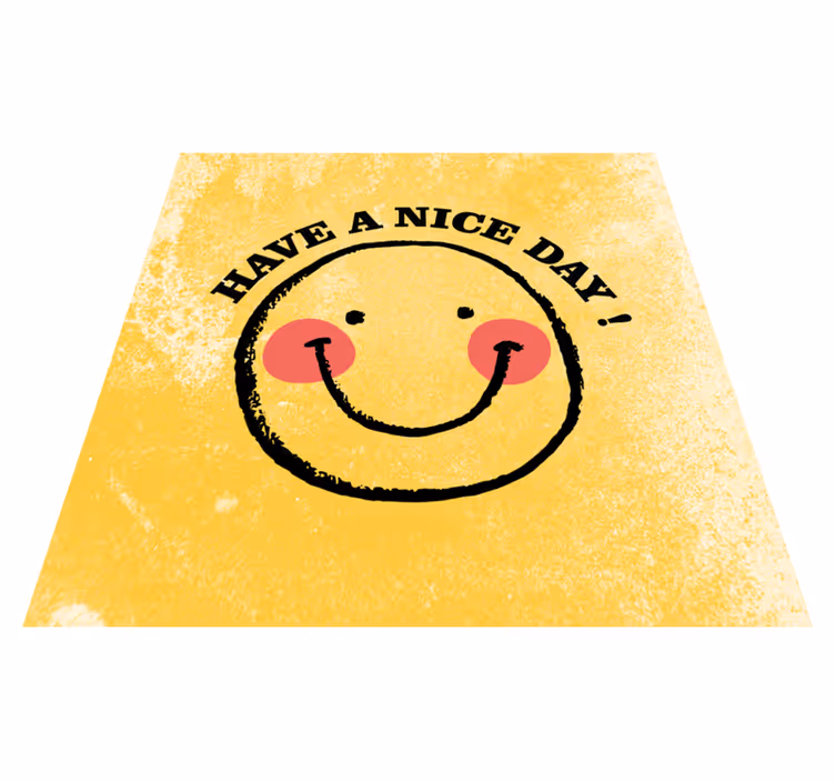 Custom vinyl carpet with a cheerful smiley face design - TenStickers