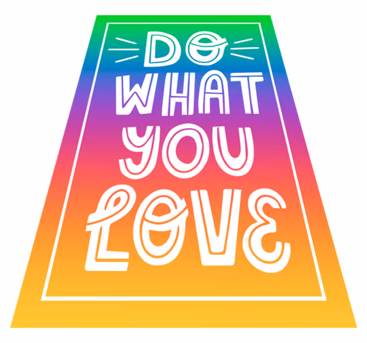 Custom vinyl carpet in rainbow colors with text - TenStickers