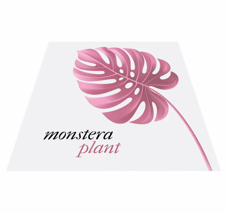 Custom vinyl carpet pink minimalist monstera design 5 - TenStickers