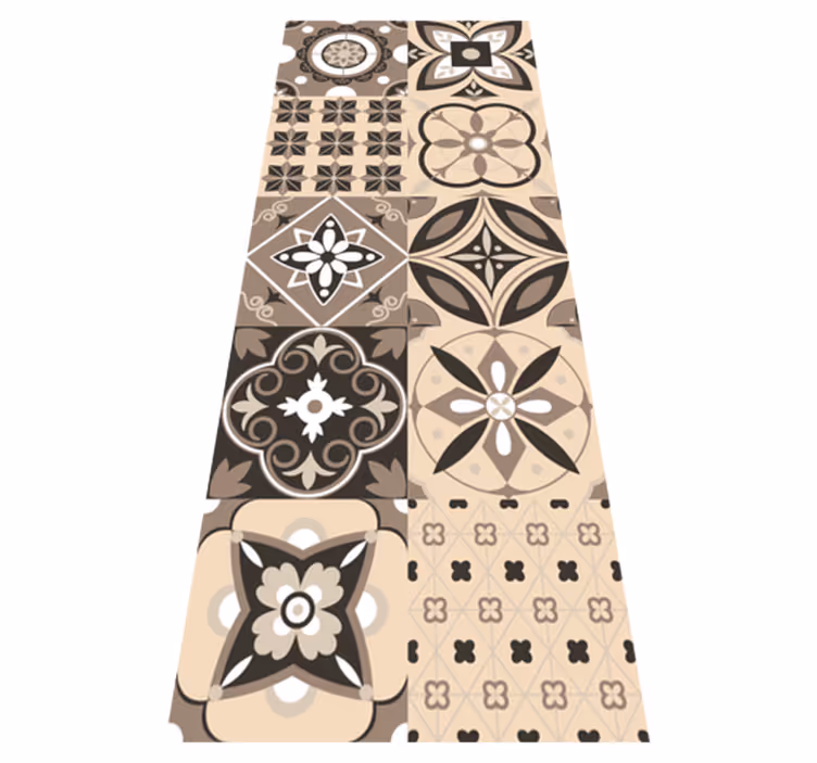 Texture vinyl carpet in brown classic tiles - TenStickers